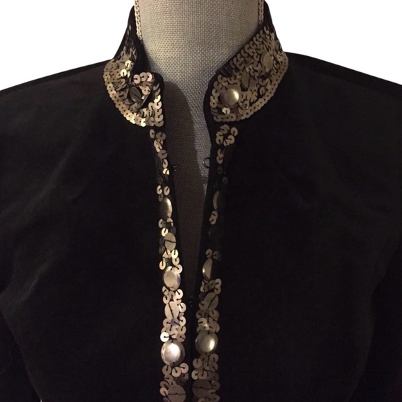 Michael Kors Black Velvet Jacket w/ Sequins ~ NWT - Picture 8 of 16
